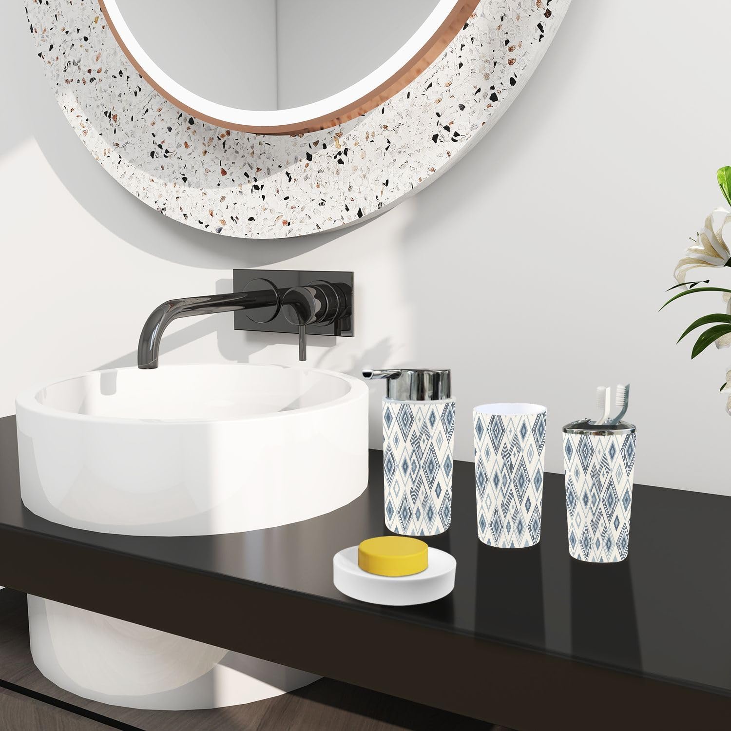 Boho Navajo Bathroom Accessory Set 6 Piece