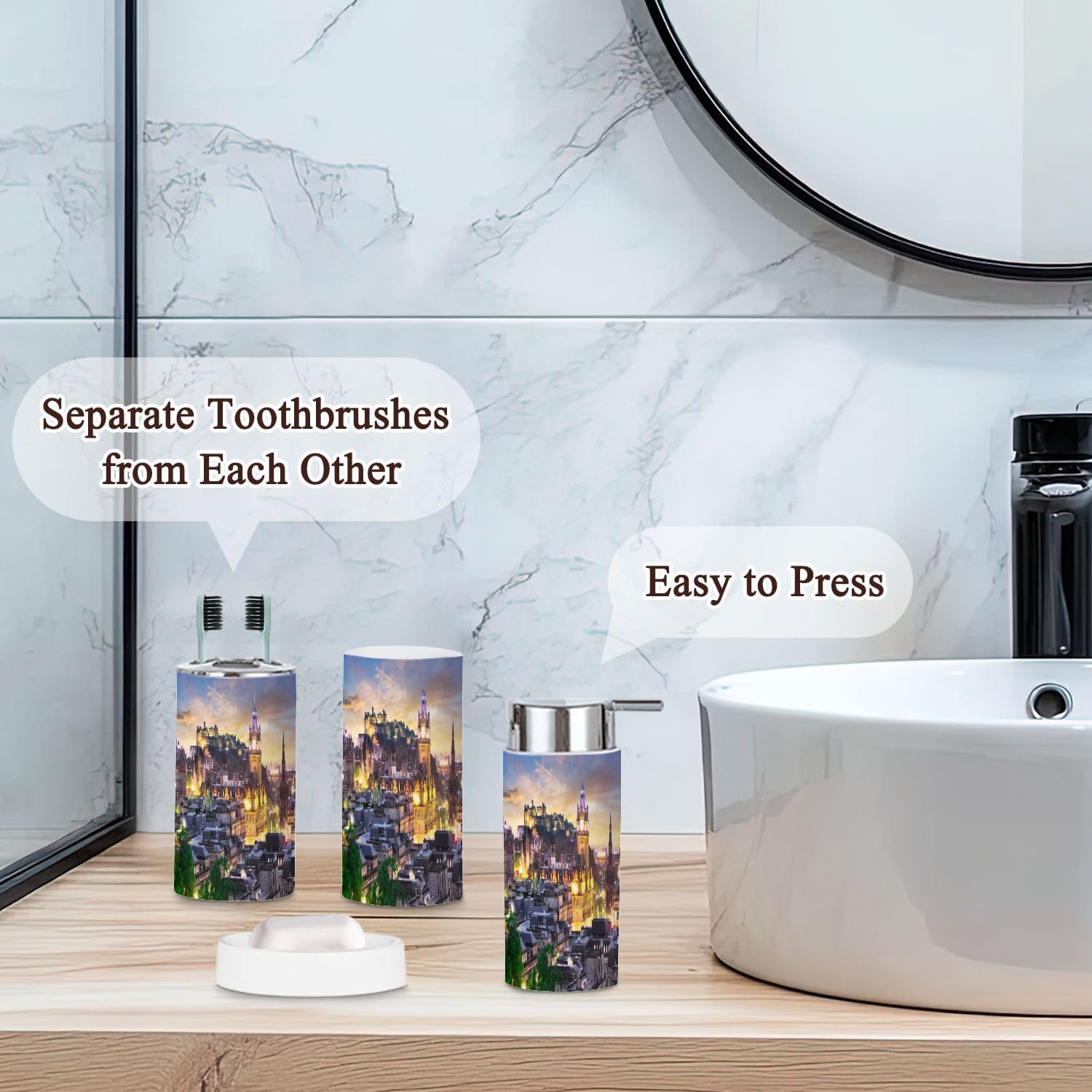 Edinburgh City Castle Bathroom Accessories Set 6 Piece 1