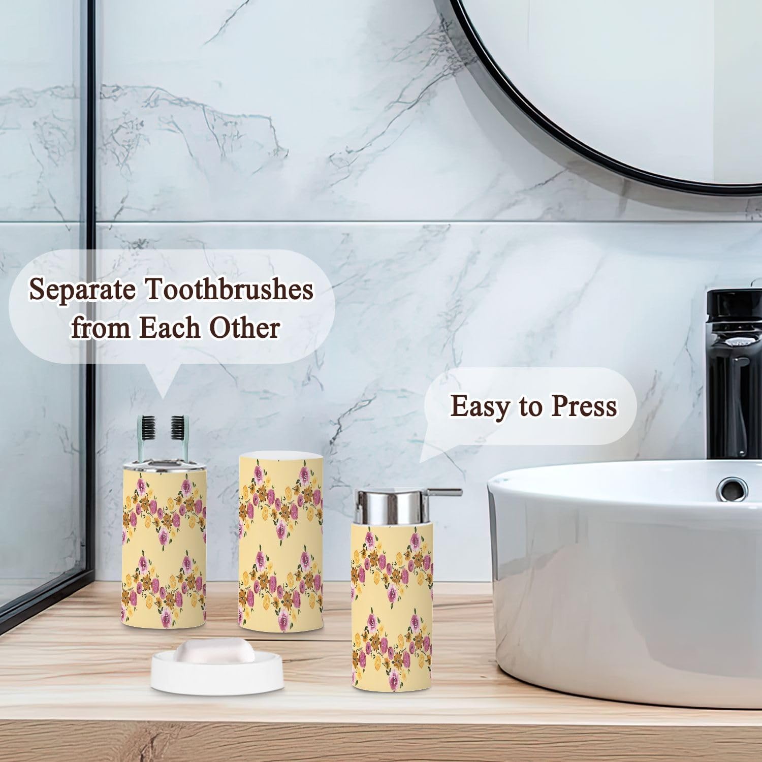 Boho 6 Piece Bathroom Accessories Set