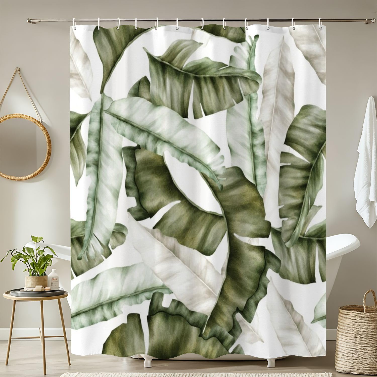 JCOOKLOFTS 4 Piece Luxury Banana Leaf Shower Set