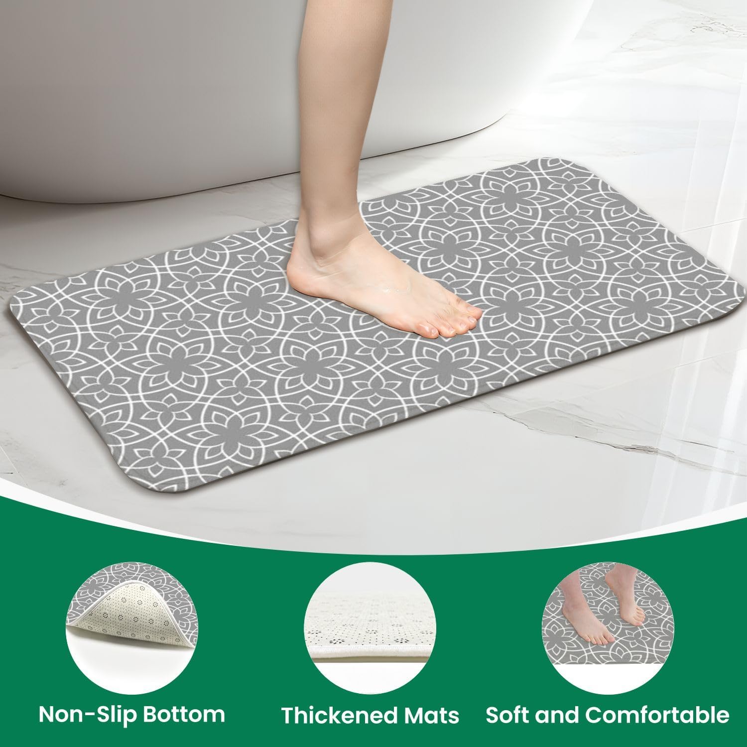 4 Piece JCOOKLOFTS Shower Set with Rugs Mats and Covers