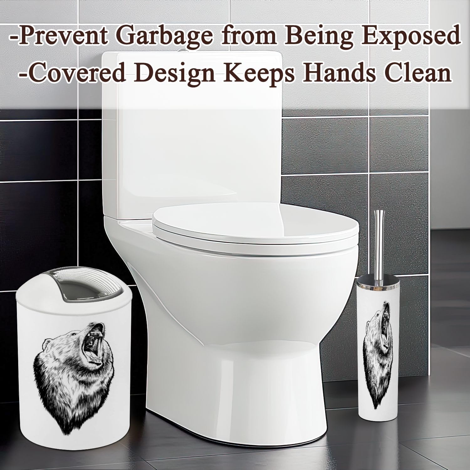 Bathroom Accessories Set 6 Pcs Engraved Style Decor