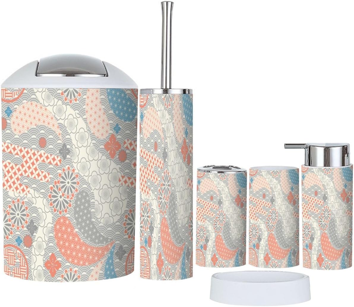 Bathroom Accessories Set 6 Pcs Durable Japanese Style