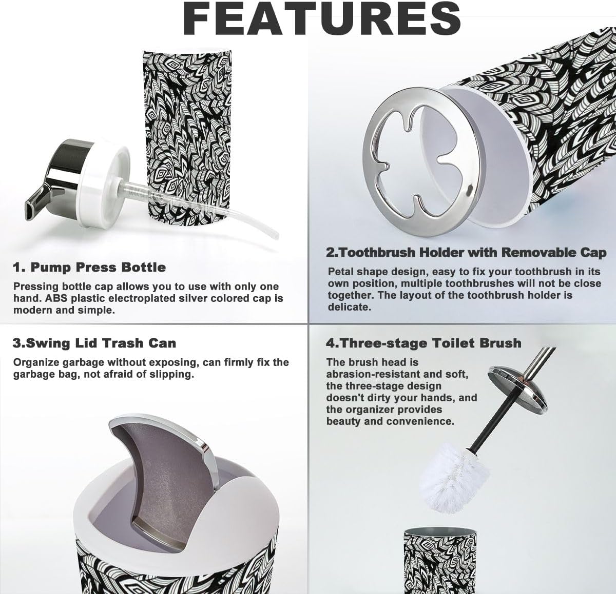 Bathroom Accessories Set 6 Pcs Seamless Design