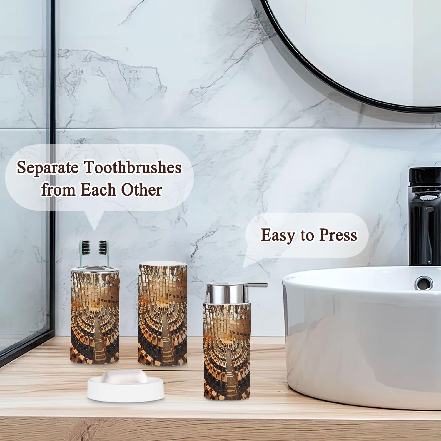 6 Piece Boho Style Bathroom Accessories Set 1