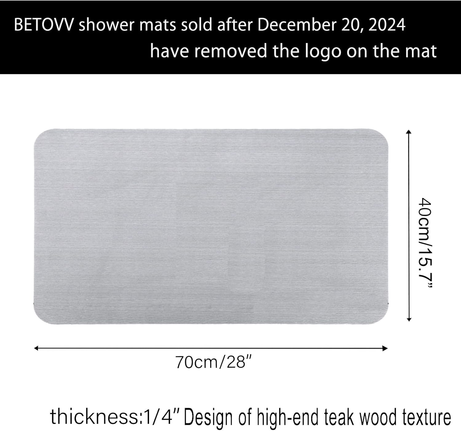 BETOVV Cushioned Shower Mat - Non-Slip Textured Extra Large