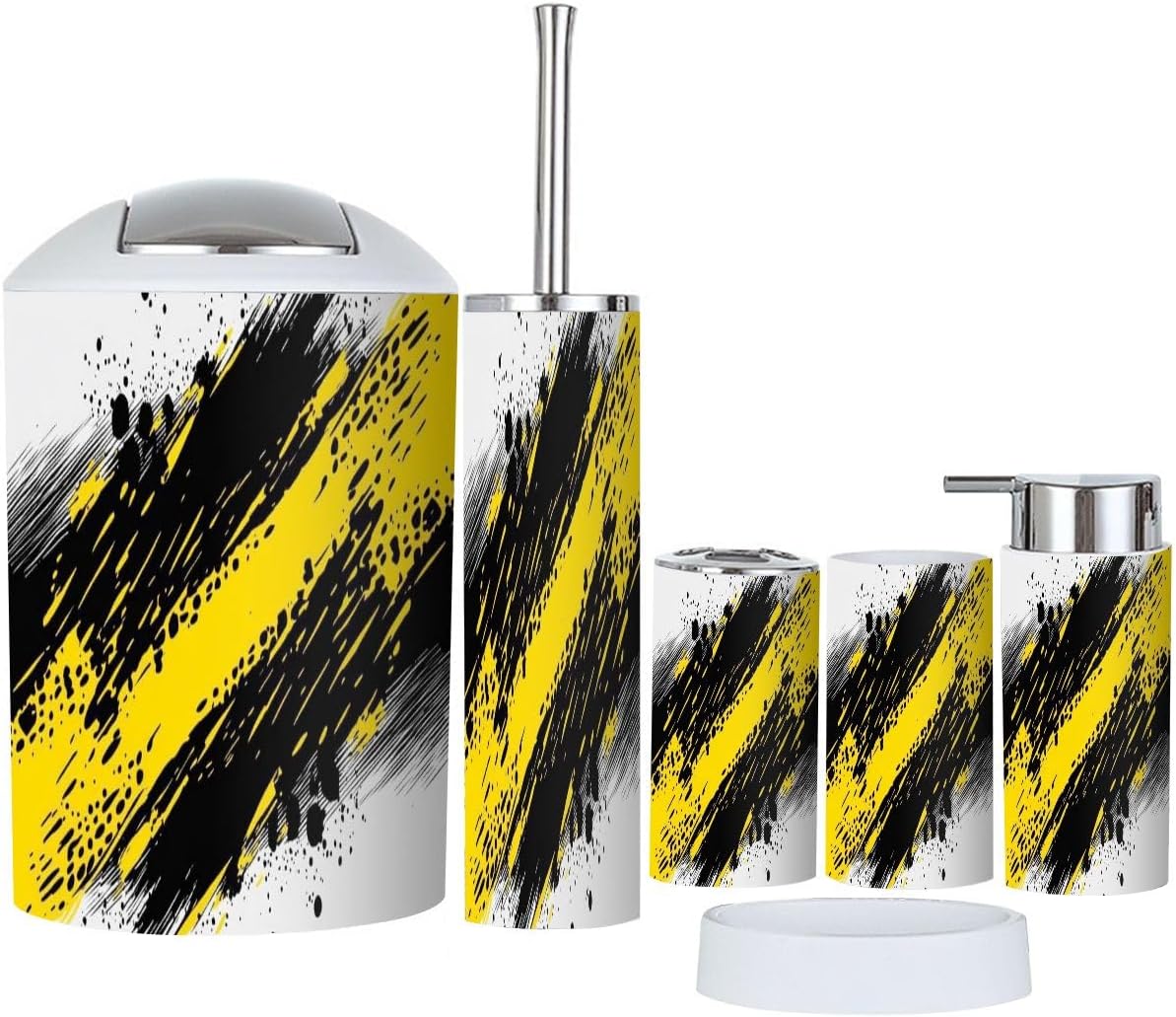 Boho Abstract 6 Piece Bathroom Accessories Set