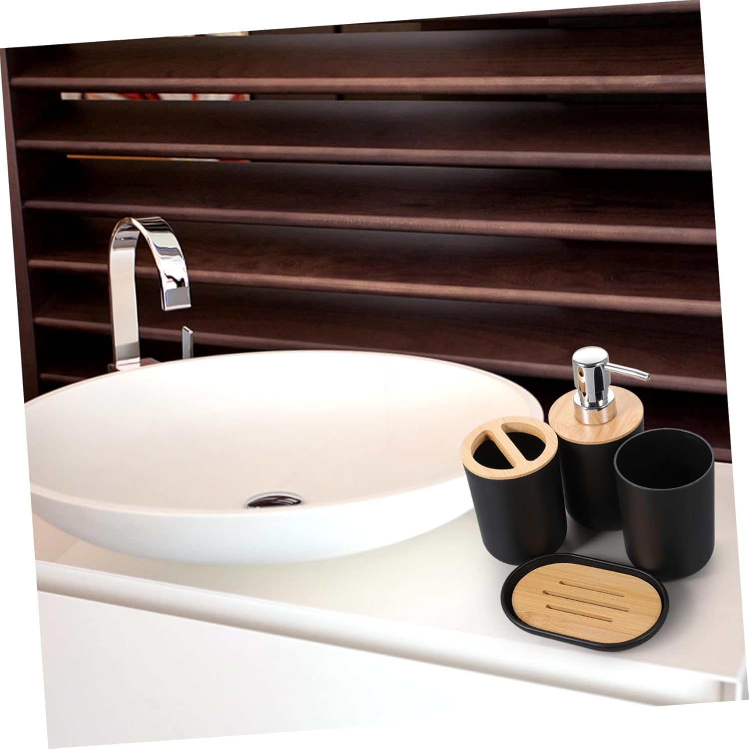 Cabilock Bath Accessories Set with Cup Holder and Toothbrush Holder 1