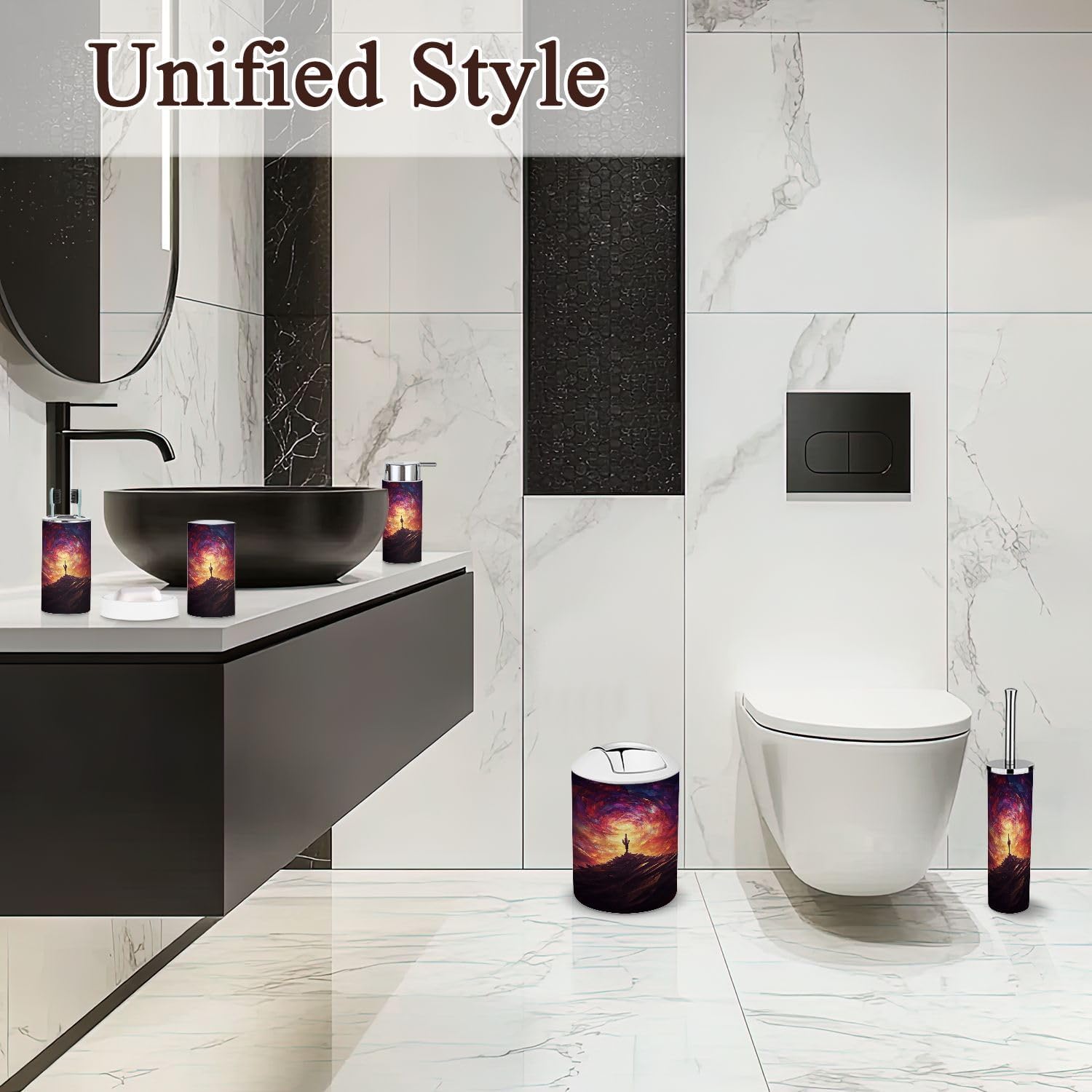 6 Piece Desert Cactus Bathroom Accessories Set
