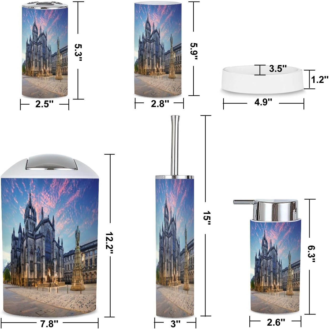 Edinburgh Bathroom Accessories Set 6 Piece