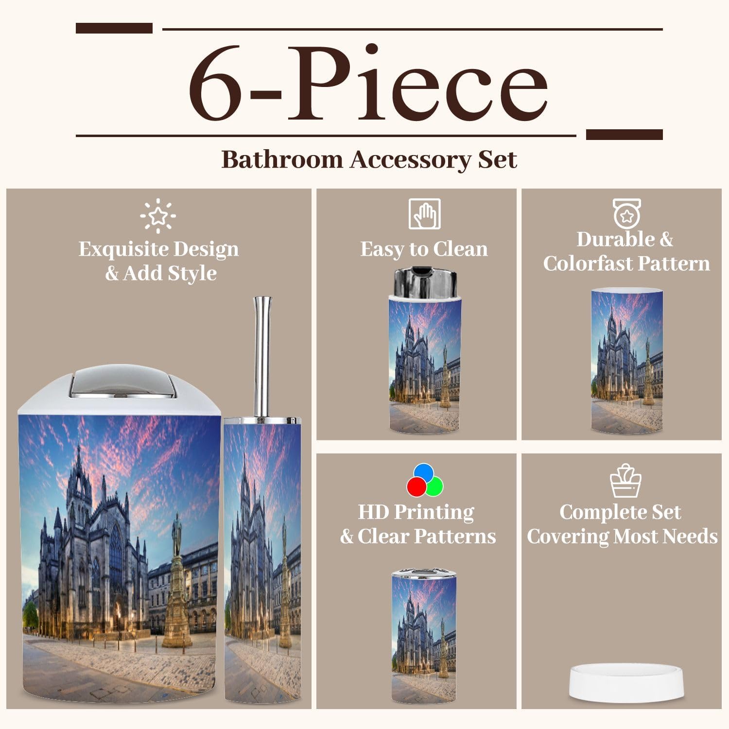 Edinburgh Bathroom Accessories Set 6 Piece