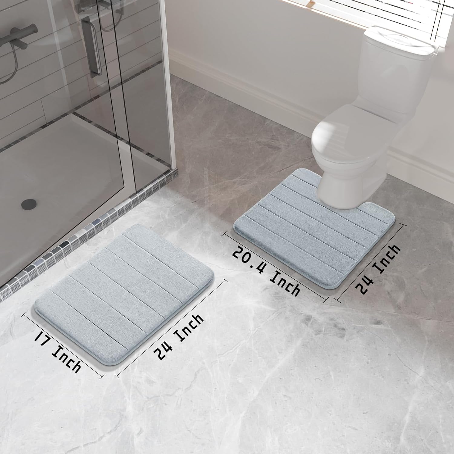 Yimobra Memory Foam Bath Mat Set 2-Piece
