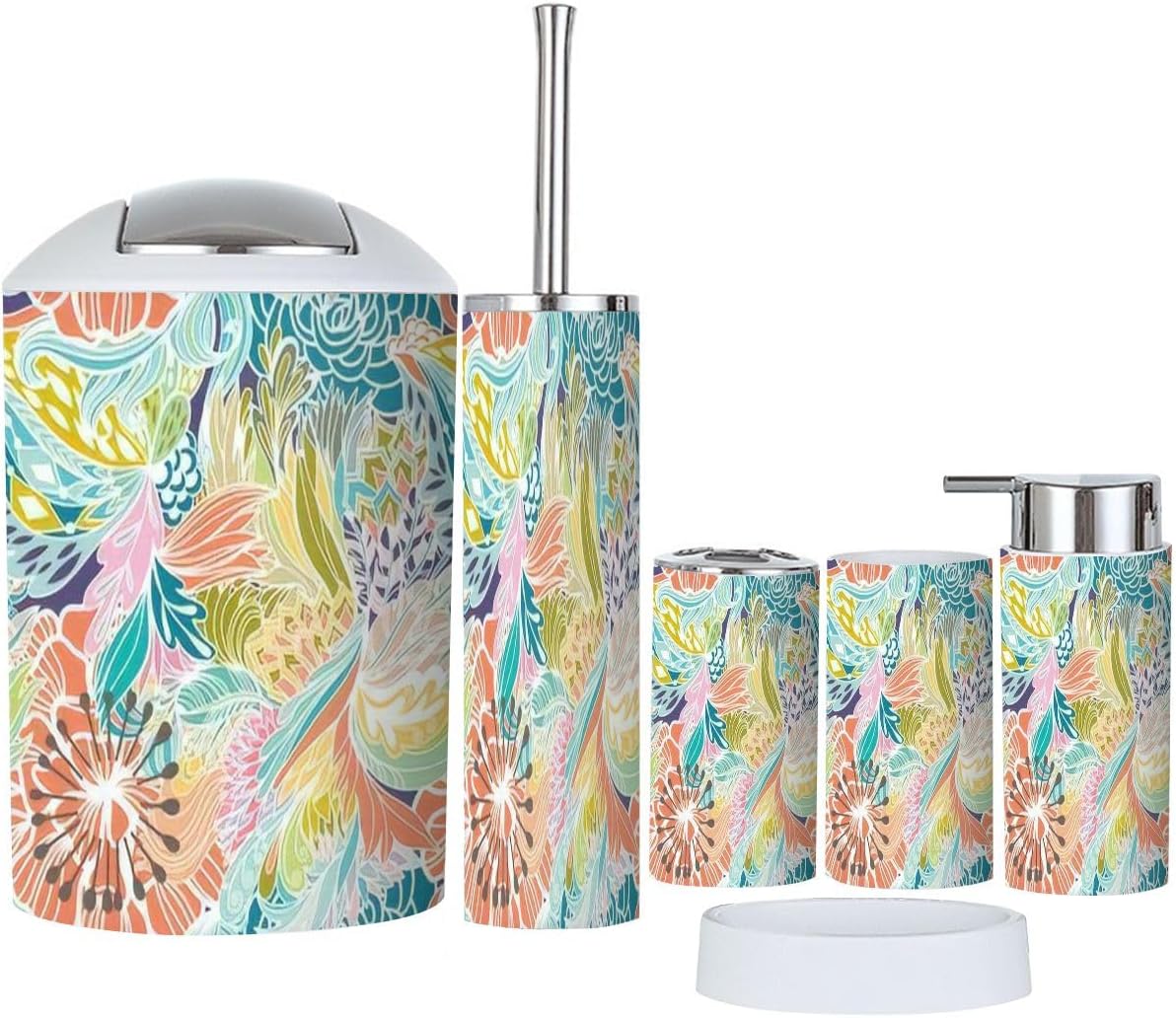 Bathroom Accessories Set 6 Pcs Modern Minimalist