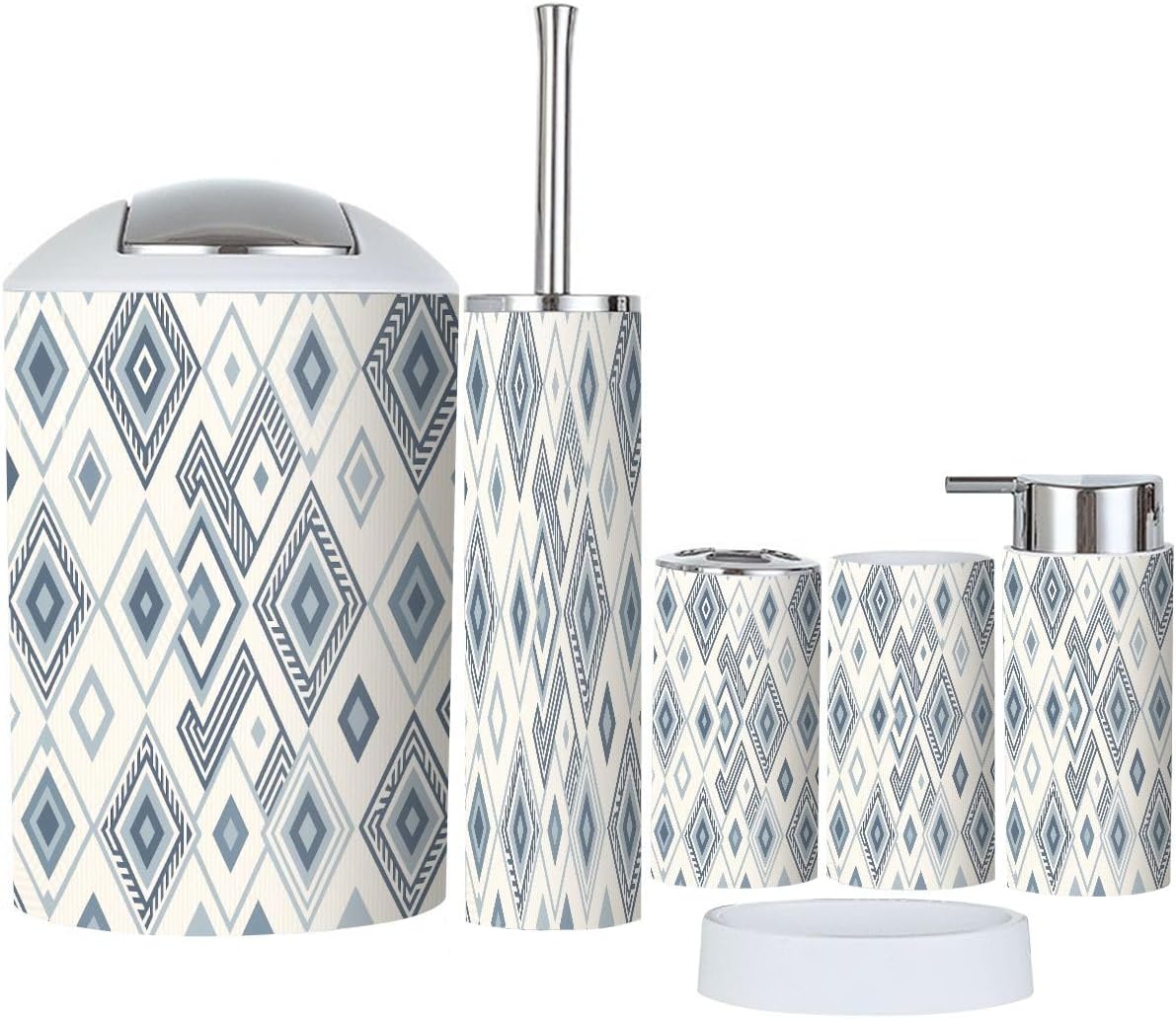 Boho Navajo Bathroom Accessory Set 6 Piece
