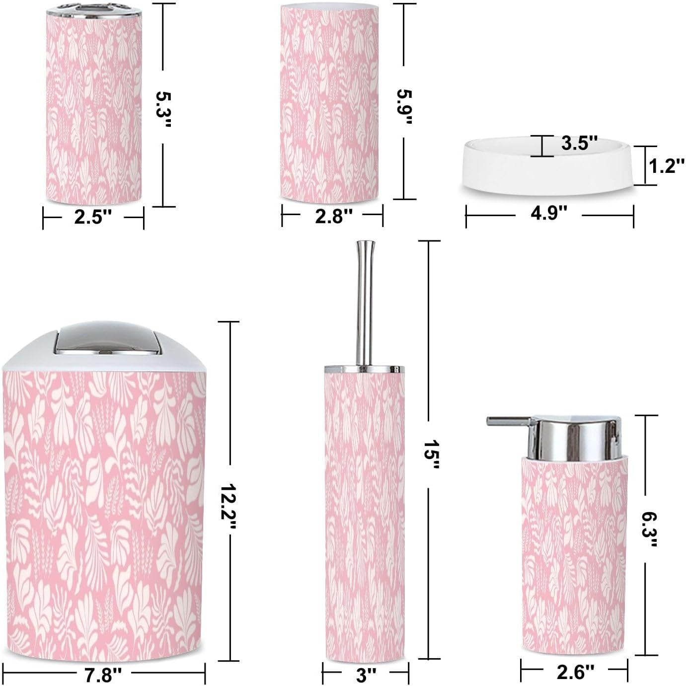 6 Piece Modern Bathroom Accessories Set