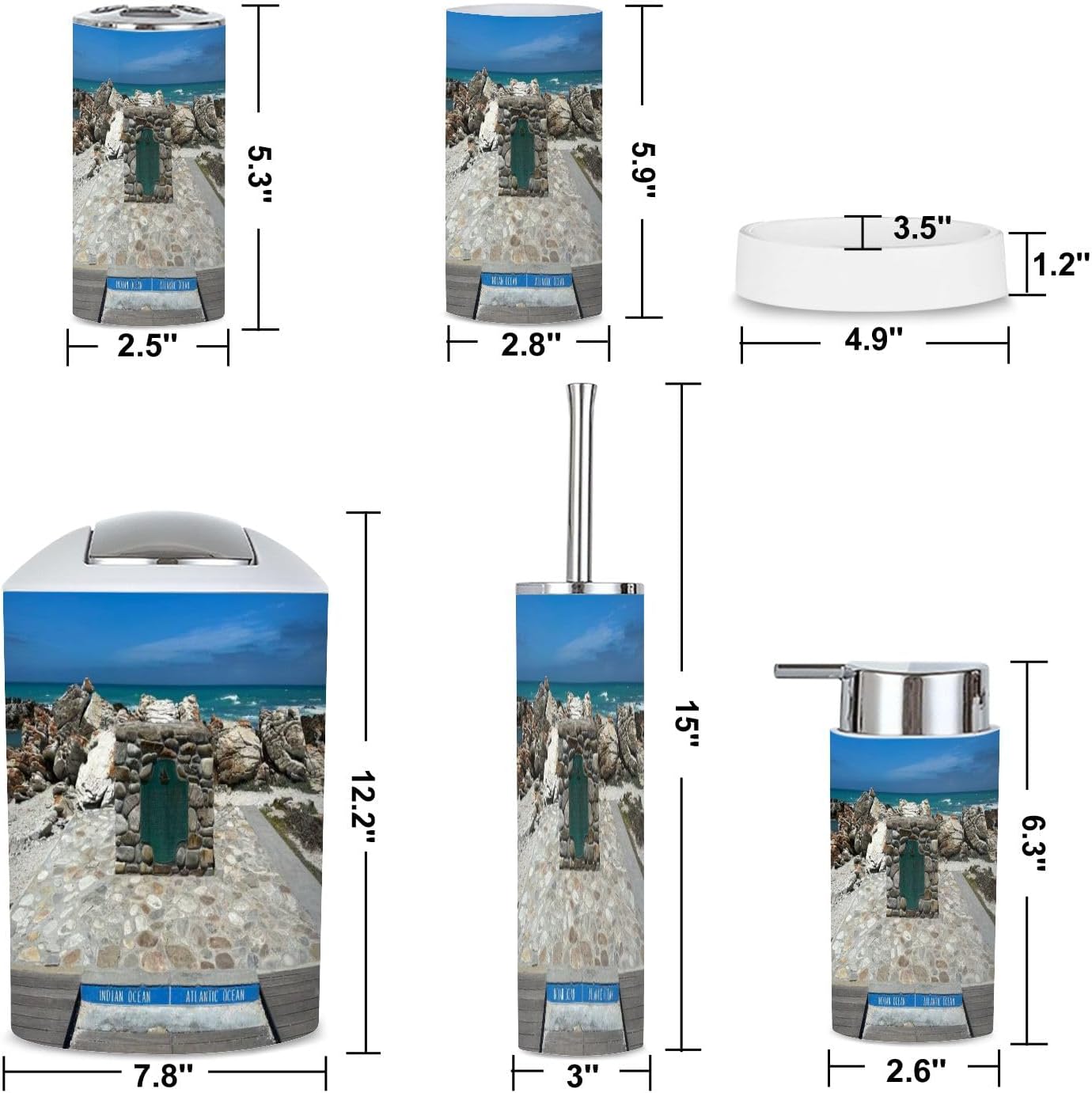 6 Piece Cape Agulhas Boho Bathroom Set