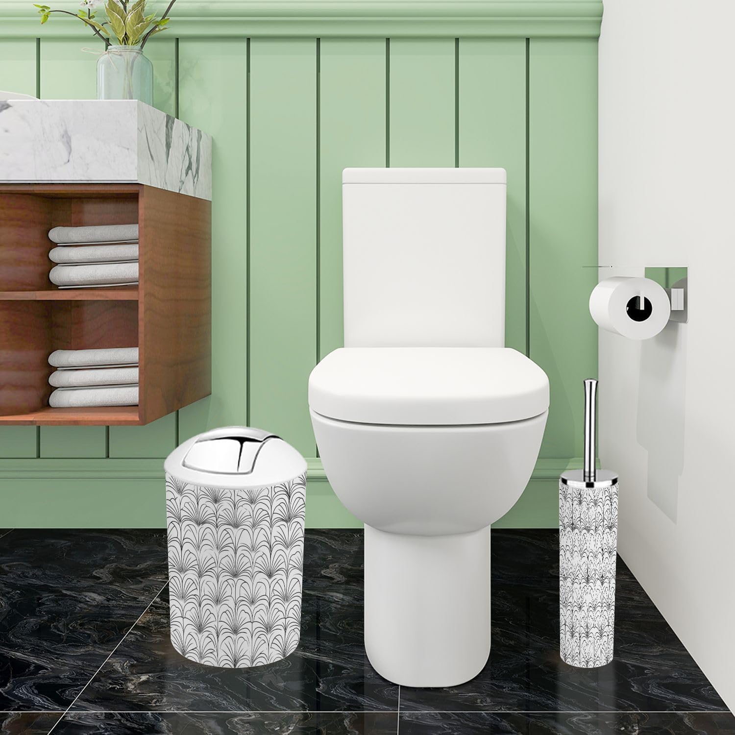 Boho Art Bathroom Accessory Set 6 Piece 1