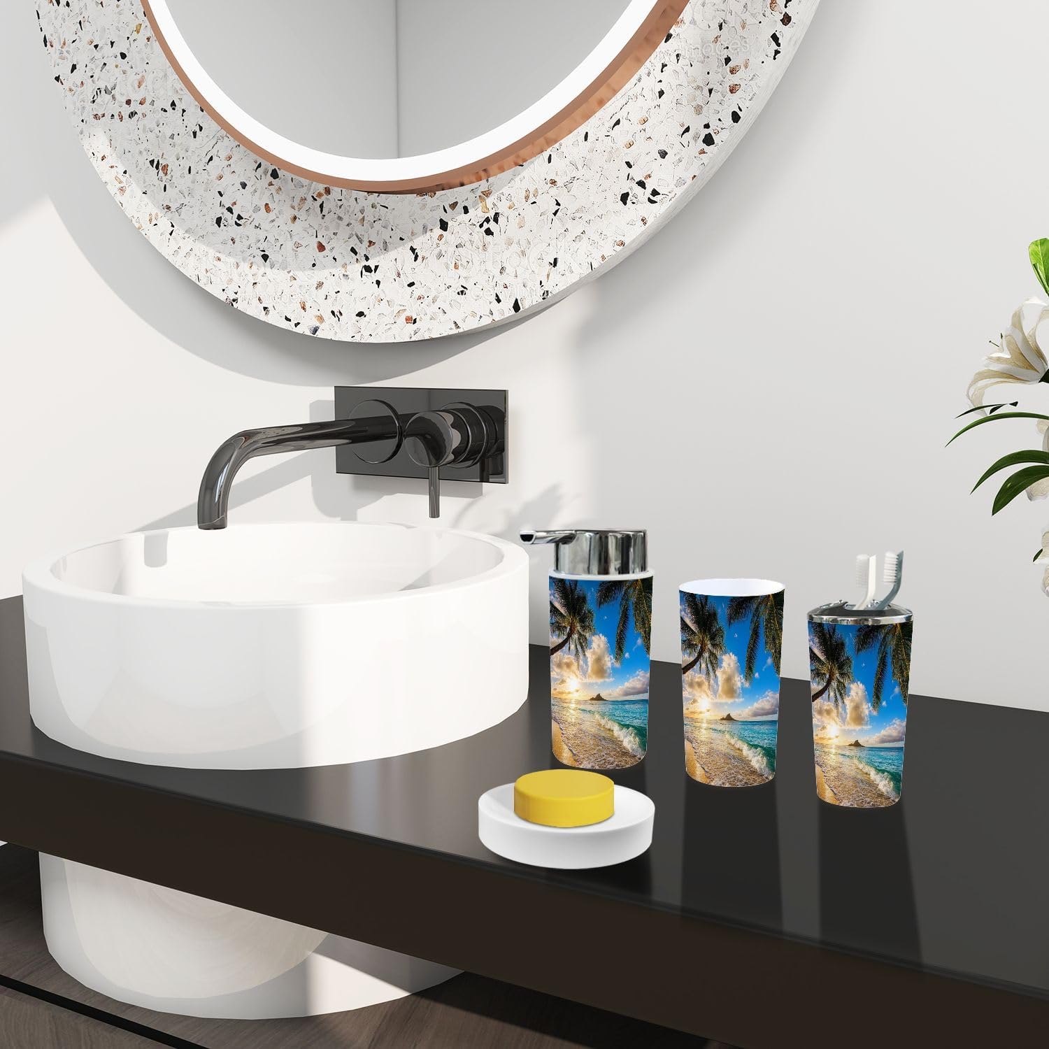 Boho Style 6-Piece Bathroom Accessory Set