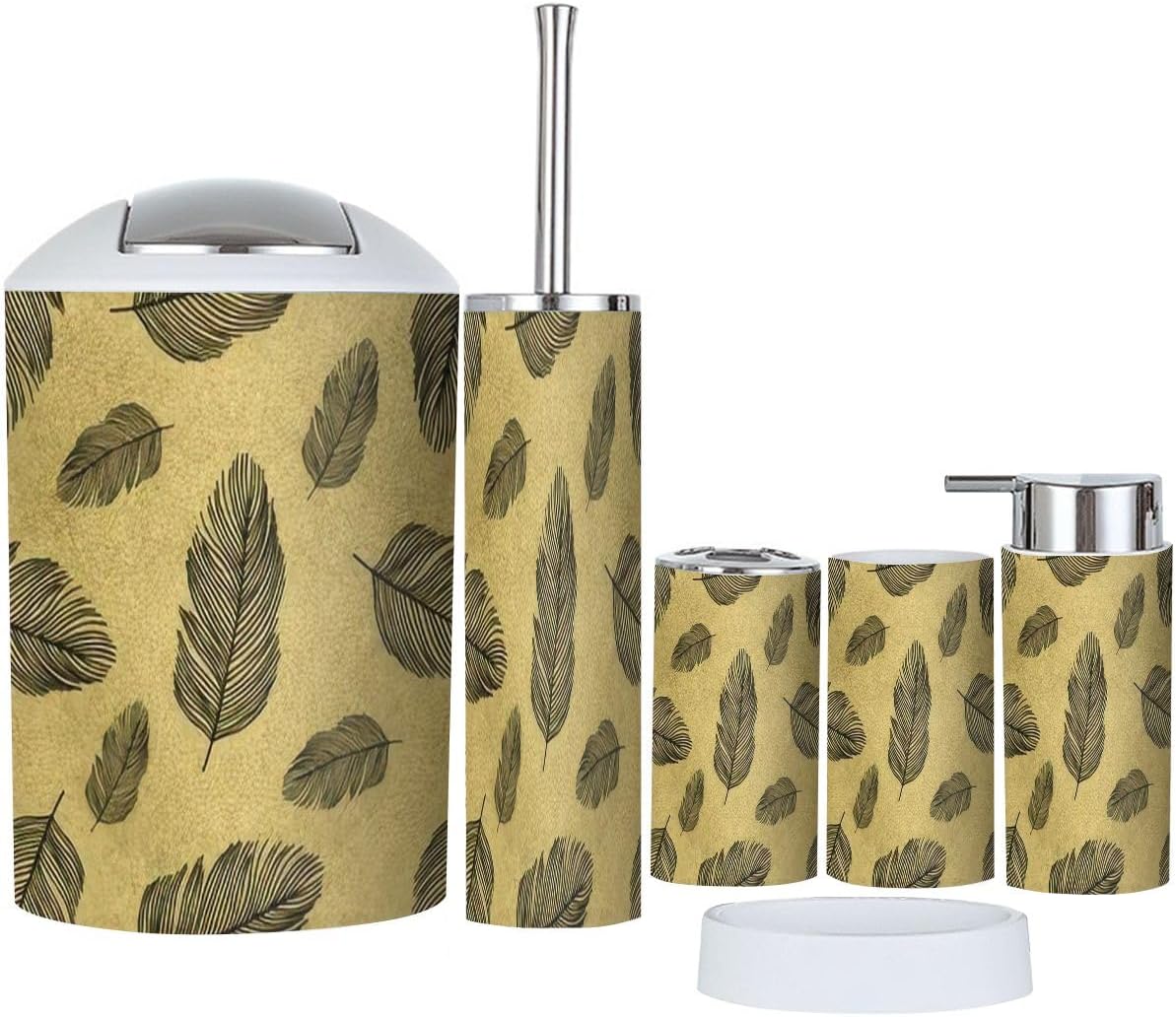 Bathroom Accessories Set 6 Pcs Durable Trendy Gold