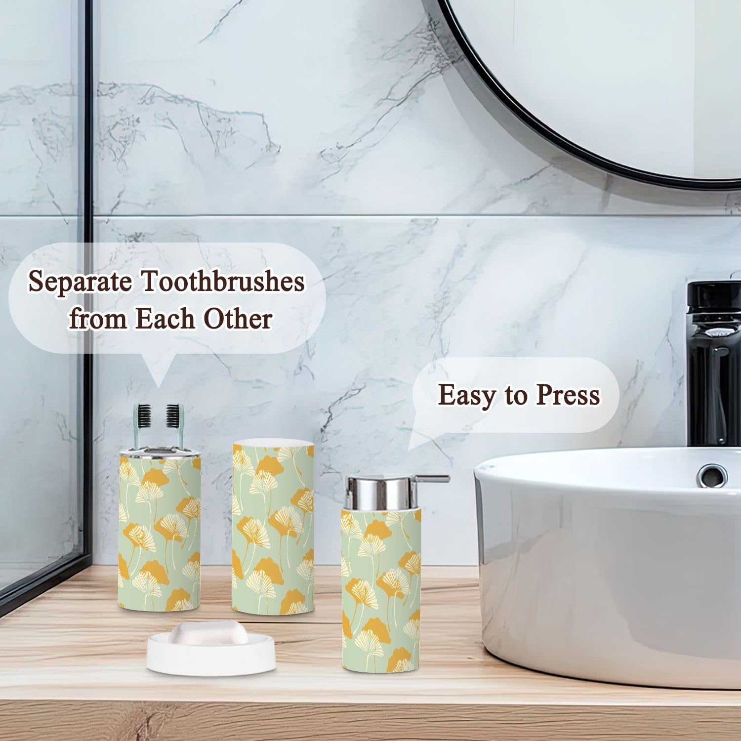 Japanese Style 6 Pcs Bathroom Accessories Set 1