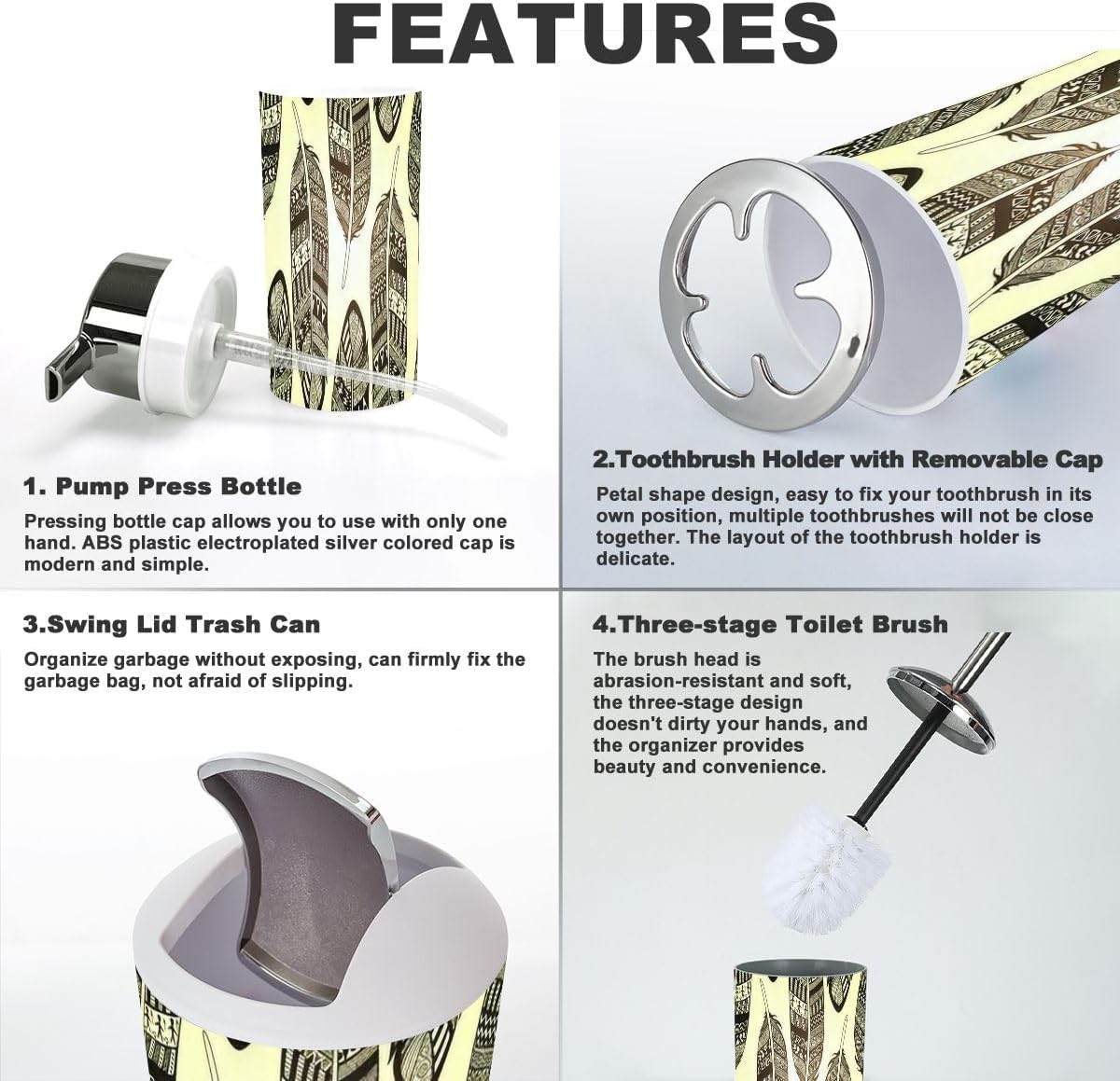 JBNJANKDAV Bathroom Accessories Set 6 Pcs