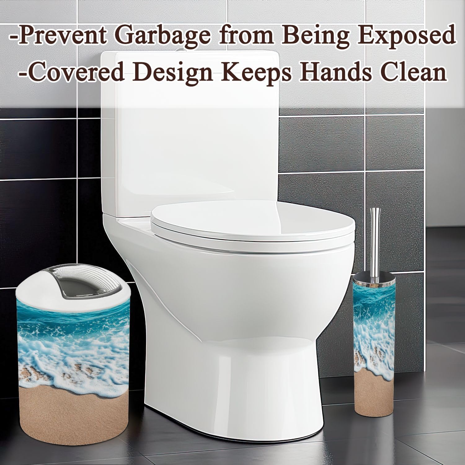 6-Piece Bathroom Accessories Set with Soft Wave Design