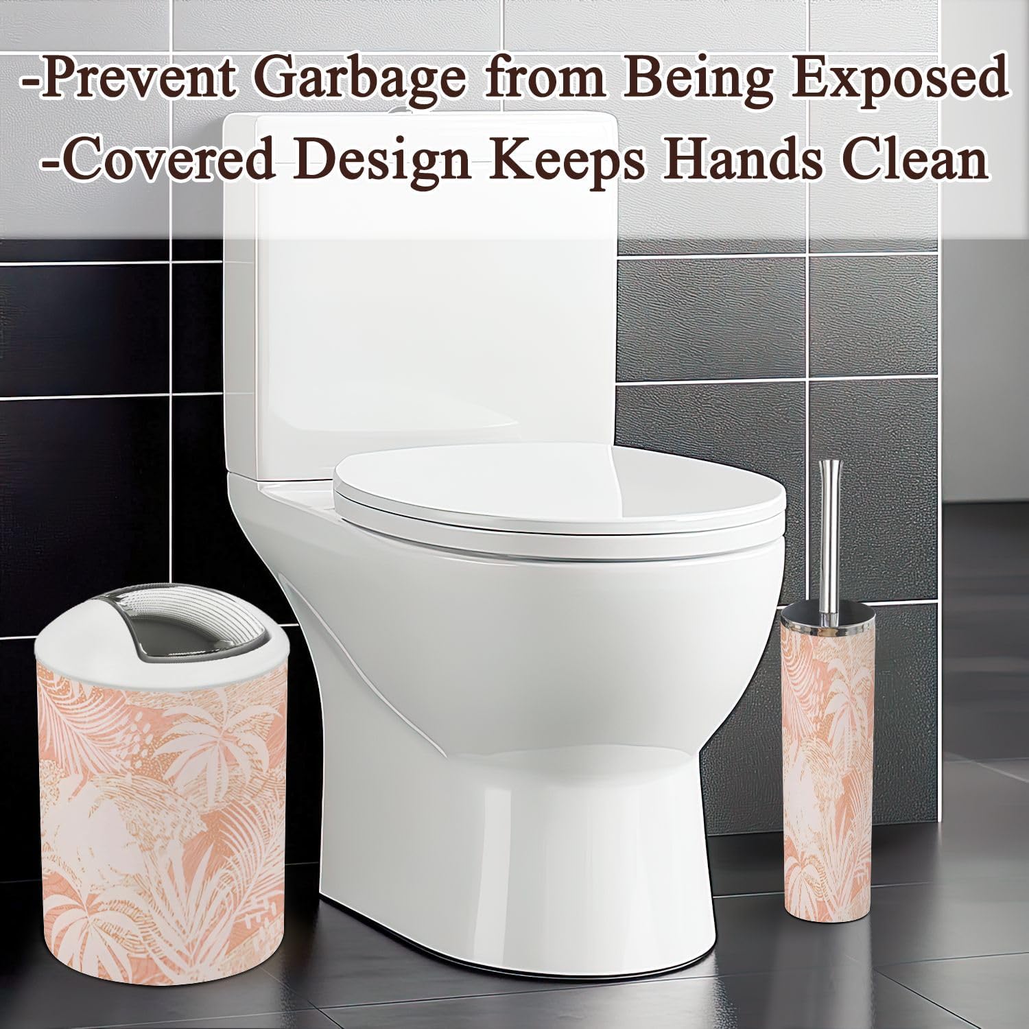 6-Piece Tropical Leaves Bathroom Accessories Set