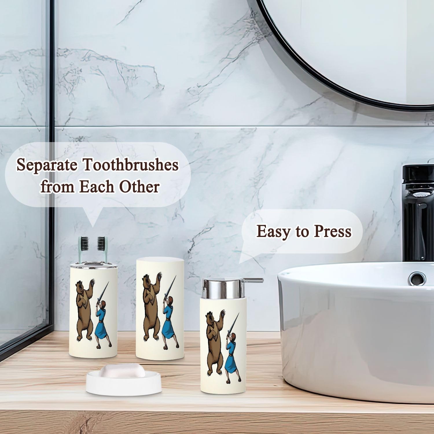 JBNJANKDAV 6-Piece Bathroom Accessories Set 1