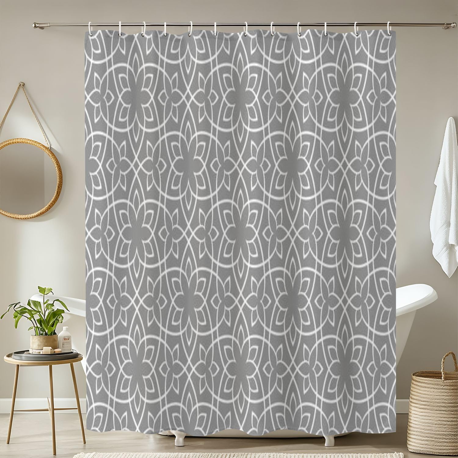 4 Piece JCOOKLOFTS Shower Set with Rugs Mats and Covers