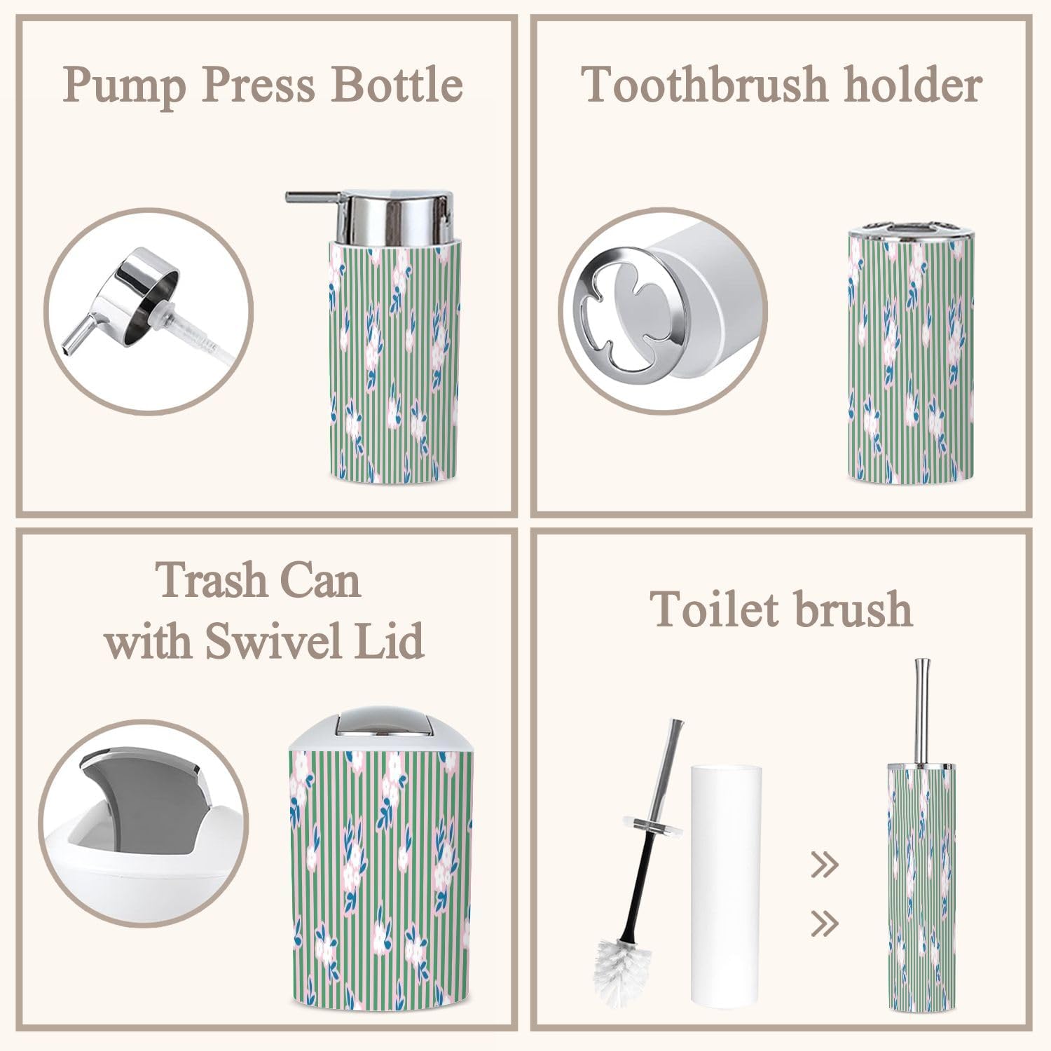 6 Piece Trendy Bathroom Accessories Set