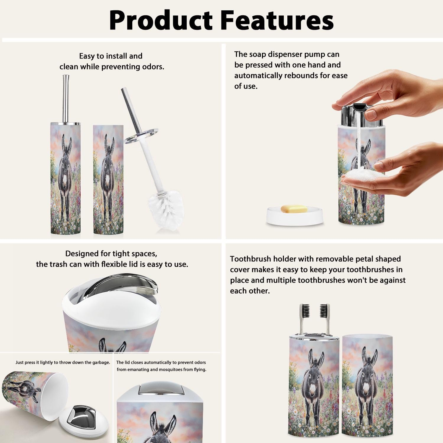 TRANQDEHOM Bathroom Accessory Set 6 Piece