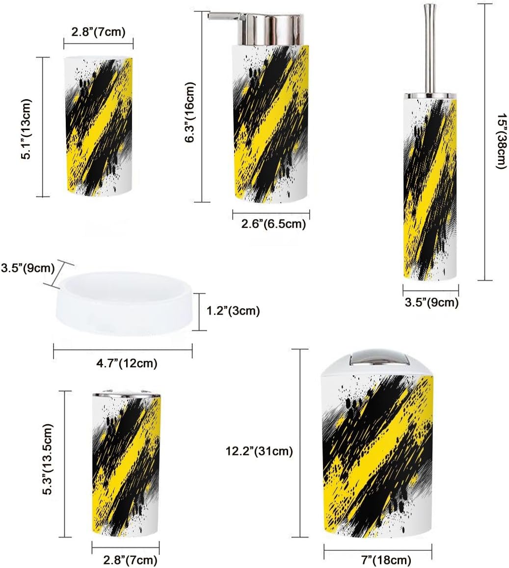 Boho Abstract 6 Piece Bathroom Accessories Set