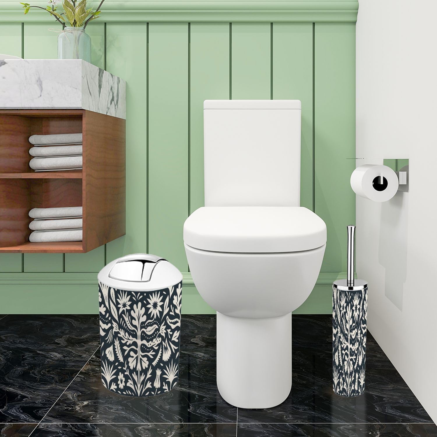 Boho Bathroom Accessory Set with 6 Pieces