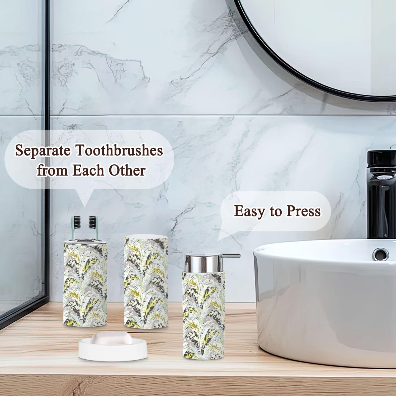 Bathroom Accessories Set 6 Pcs Modern Seamless Design 1
