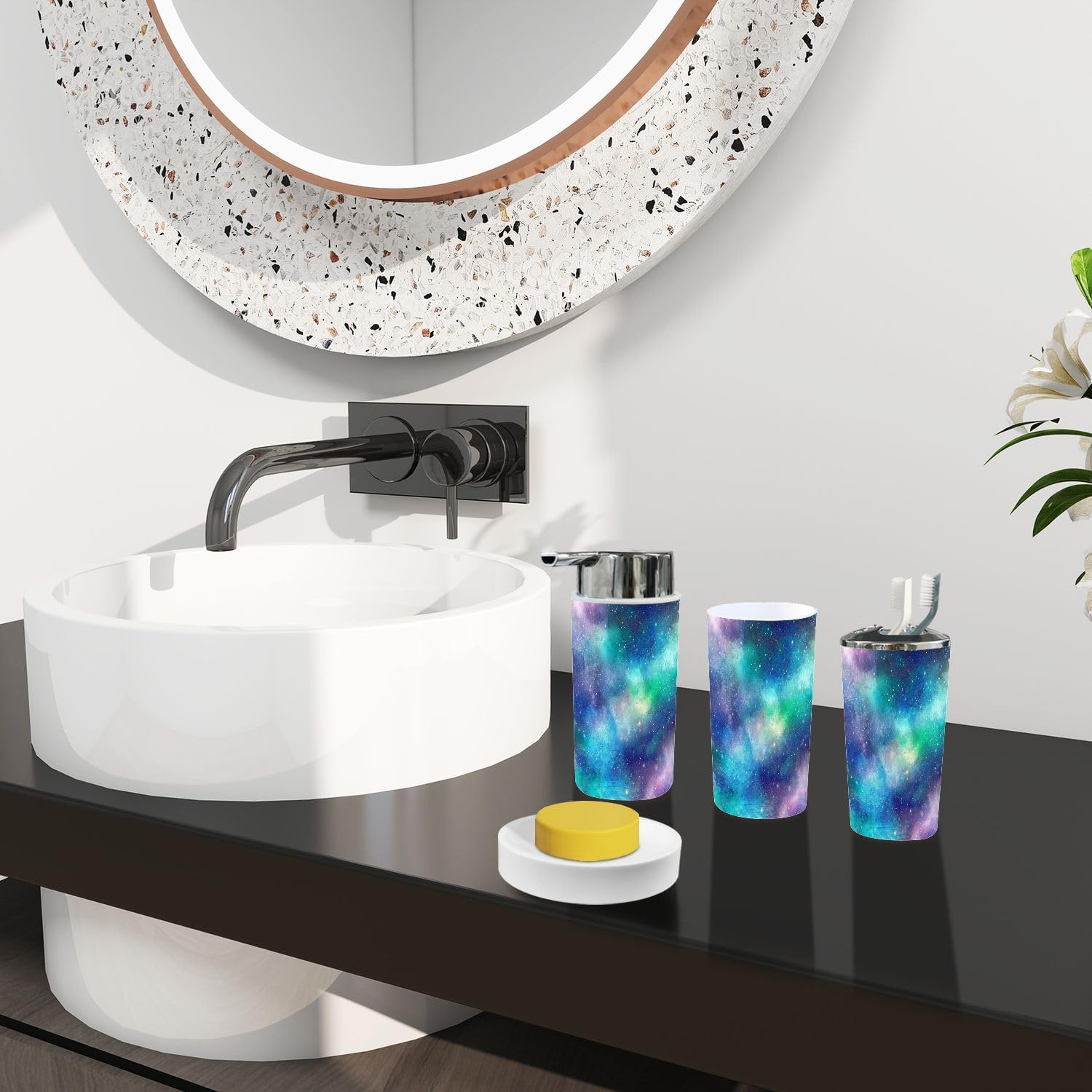 Boho Galaxy Bathroom Accessory Set 6 Piece 1