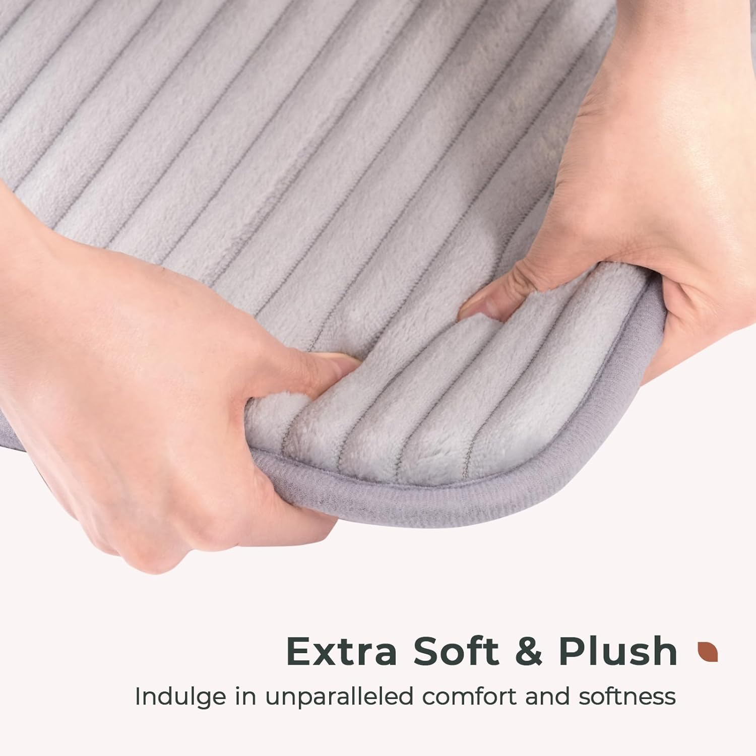 FRESHMINT Ultra Soft Charcoal Memory Foam Bath Mat 17x24 Silver Grey