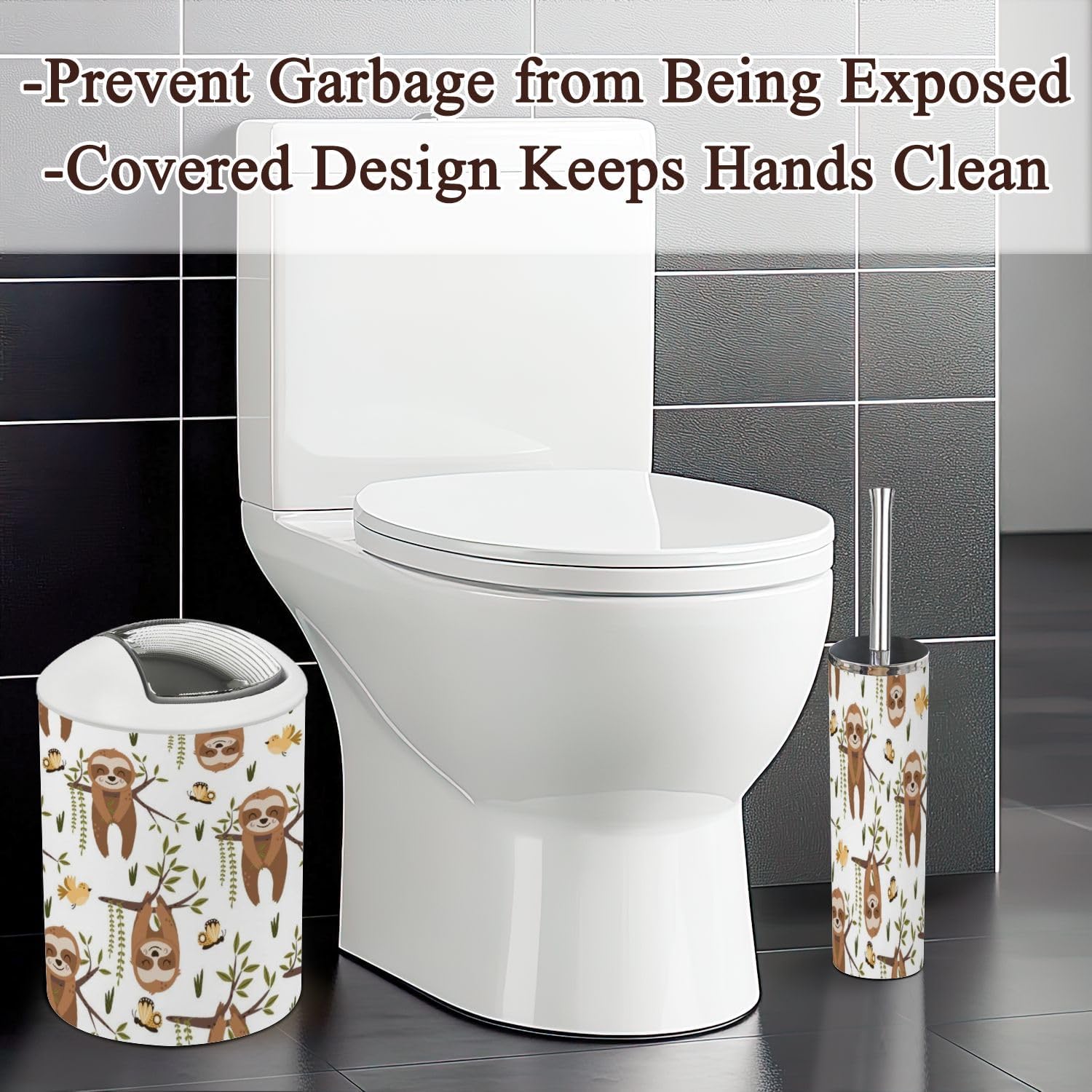 6 Piece Bathroom Accessories Set Sloth Design