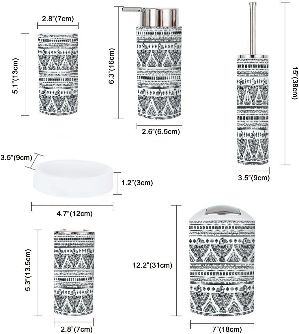 Tribal Bathroom Accessories Set 6 Pcs 1