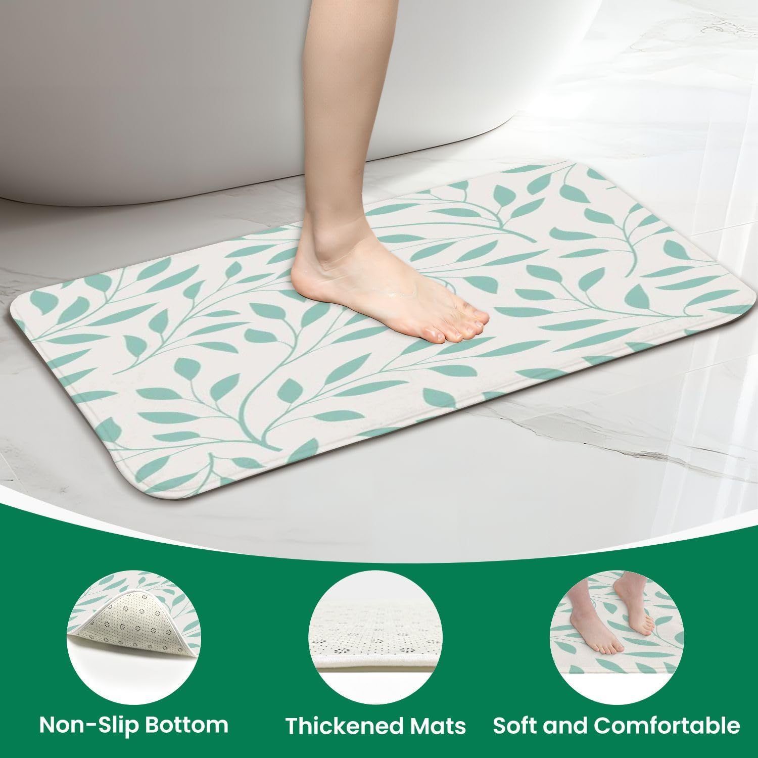 4 Pieces Shower Curtain Set with Rugs and Mats