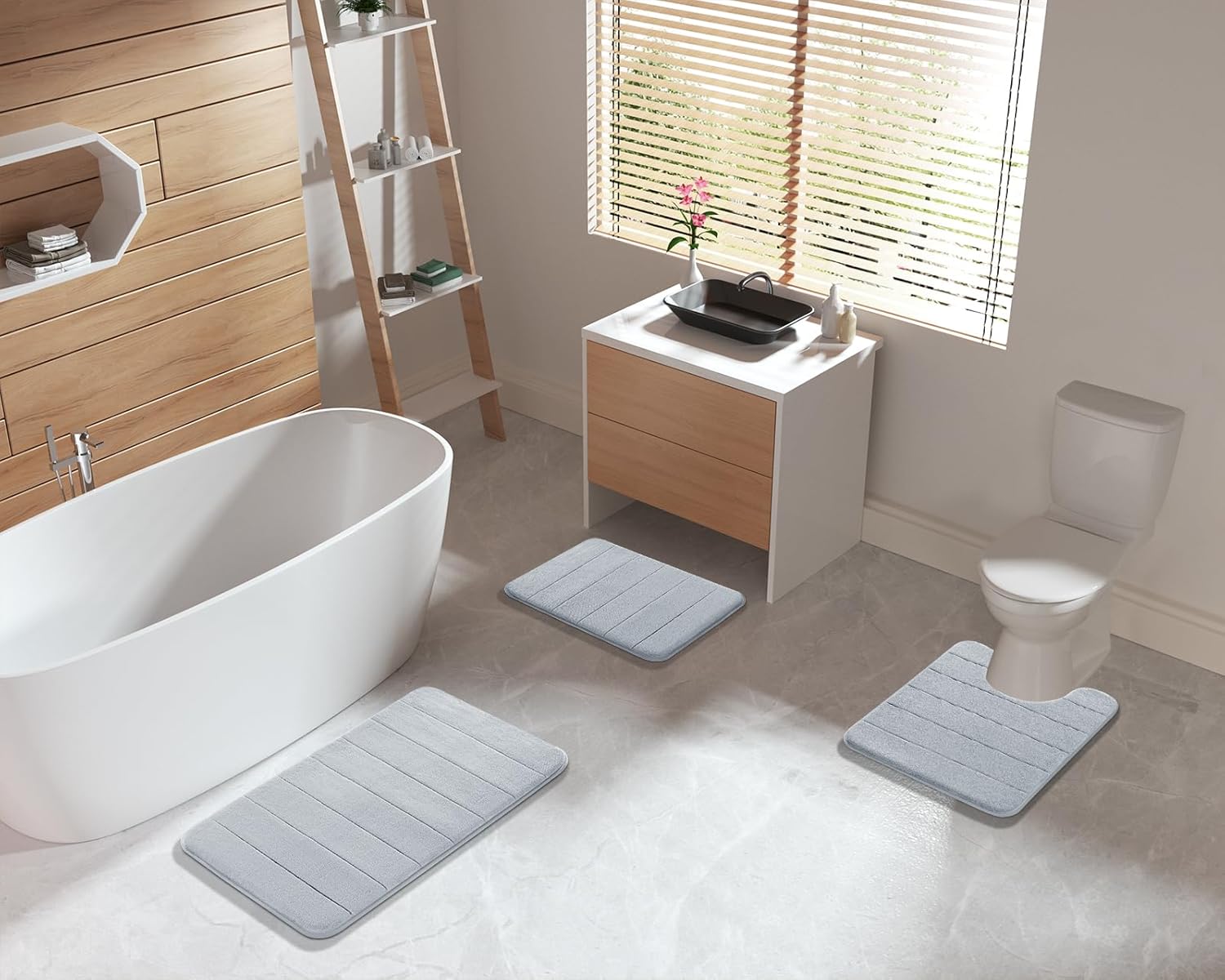 Yimobra Memory Foam Bath Mat Set 2-Piece