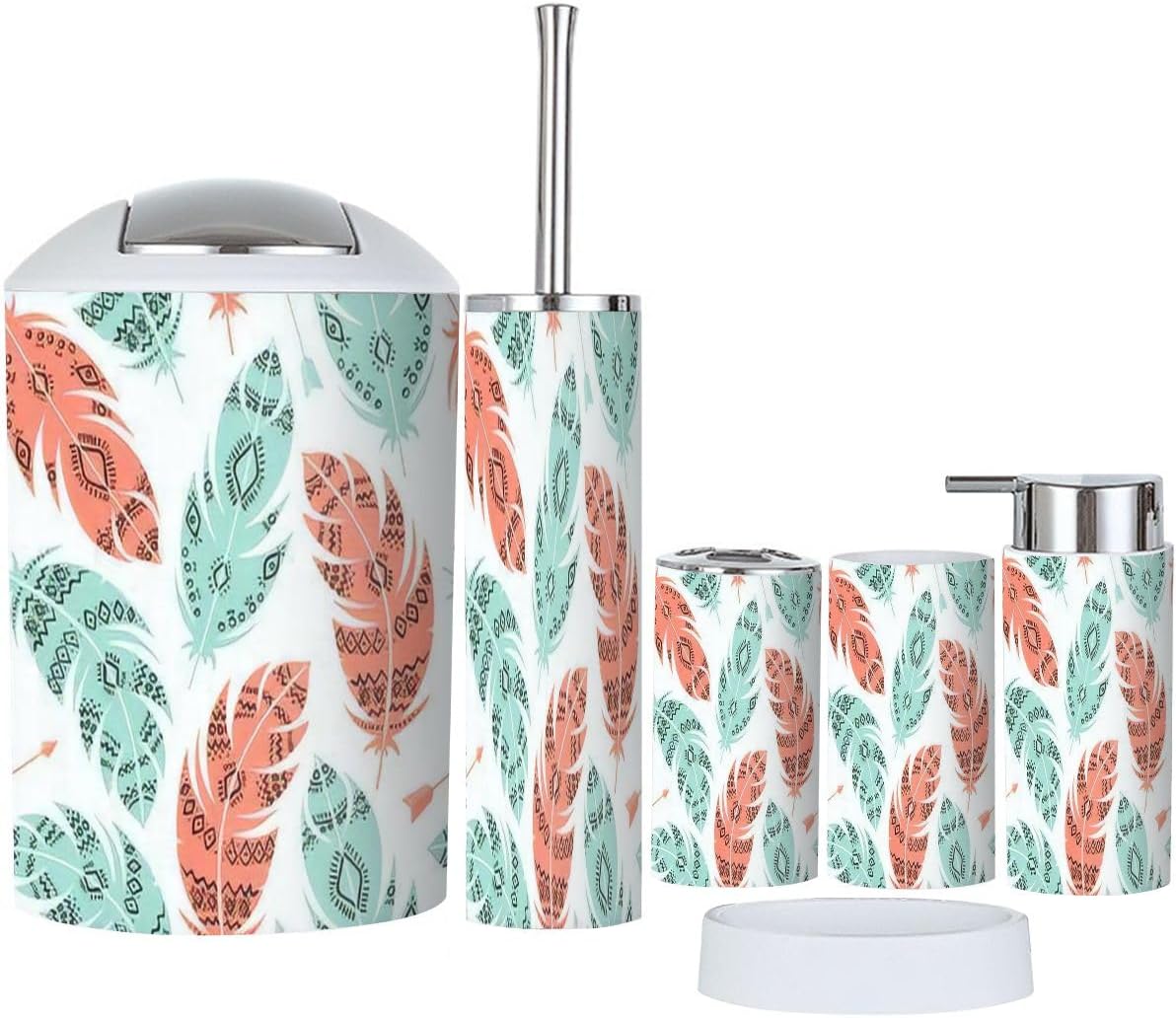 Bathroom Accessories Set 6 Pcs Modern Durable Storage