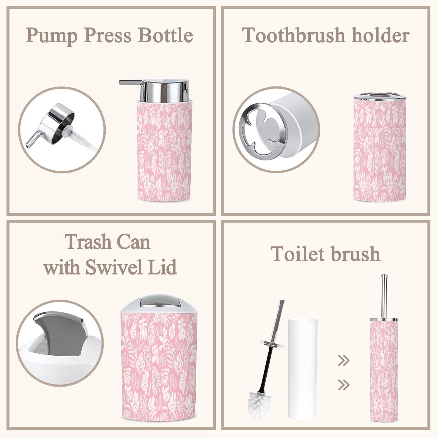 6 Piece Modern Bathroom Accessories Set