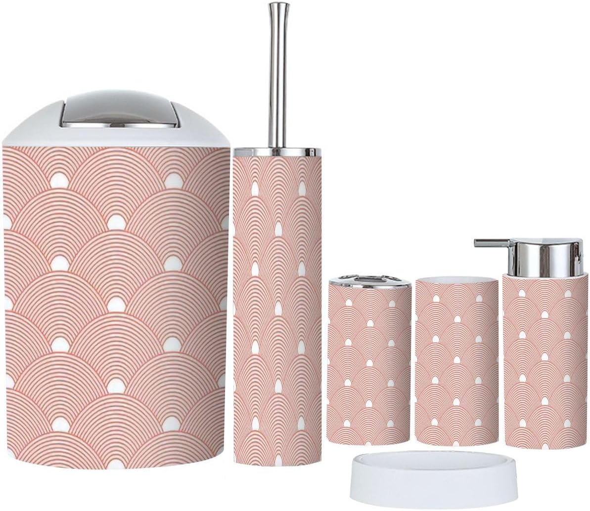 6-Piece Bathroom Accessories Set in Red