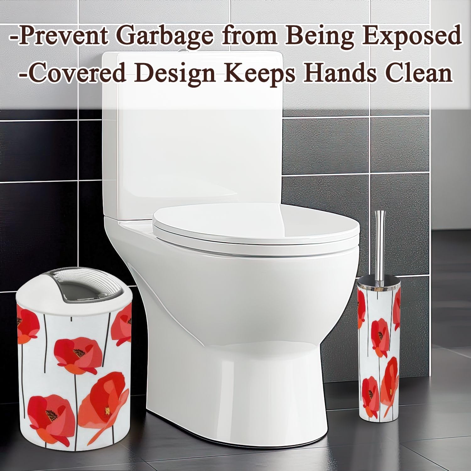 Boho Bathroom Accessories Set 6 Piece Modern