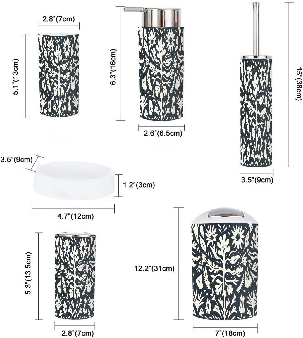 Boho Bathroom Accessory Set with 6 Pieces