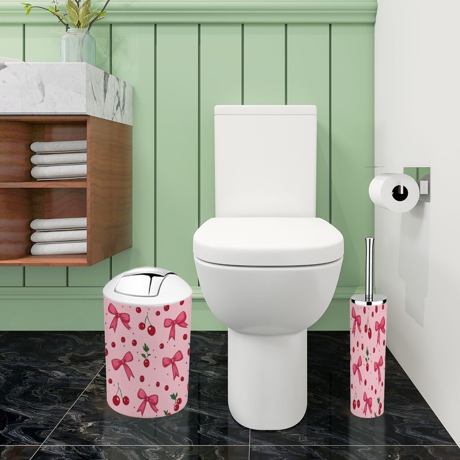 Boho Cherry Bathroom Accessories Set 6 Piece