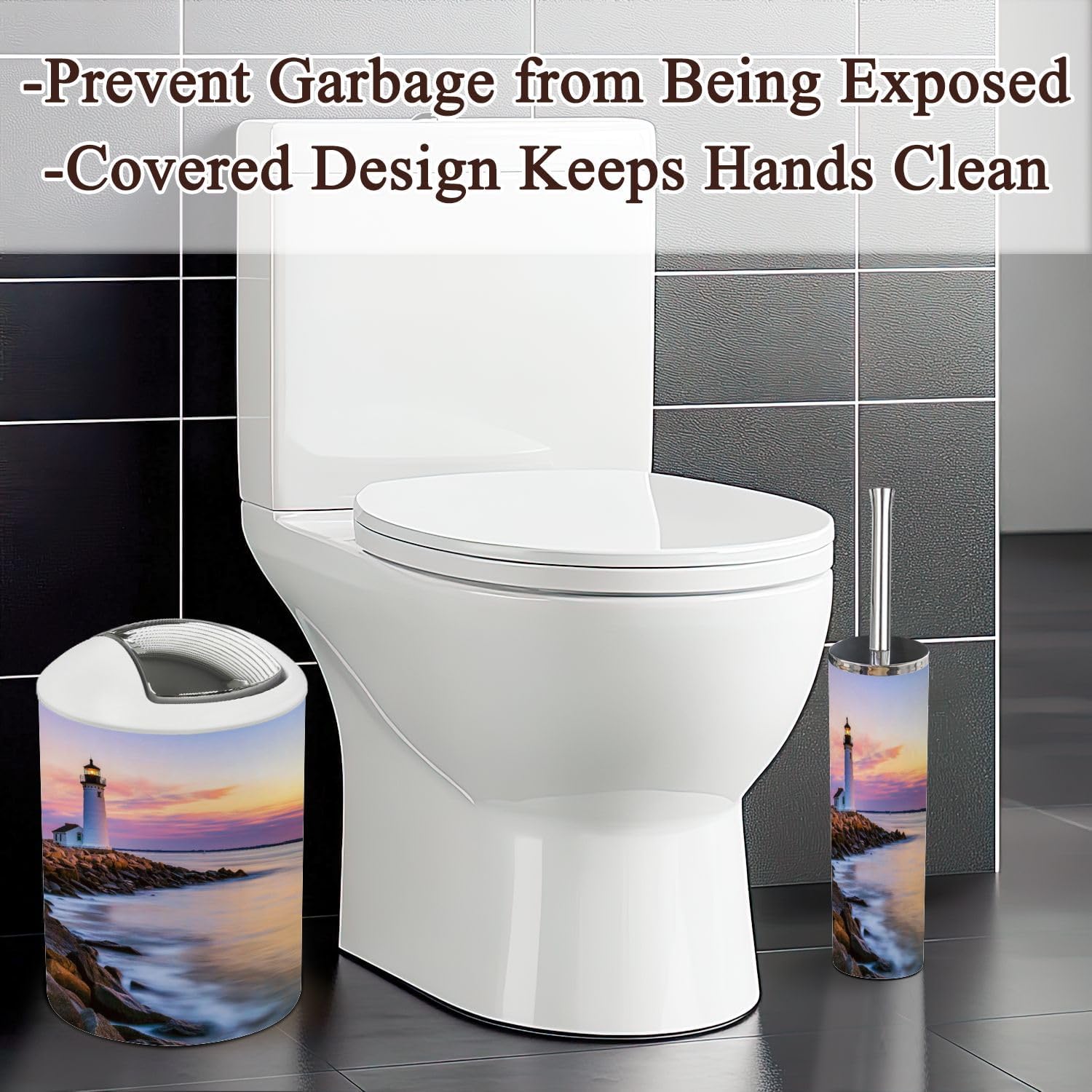 6 Piece Bathroom Accessories Set Fort Pickering Lighthouse