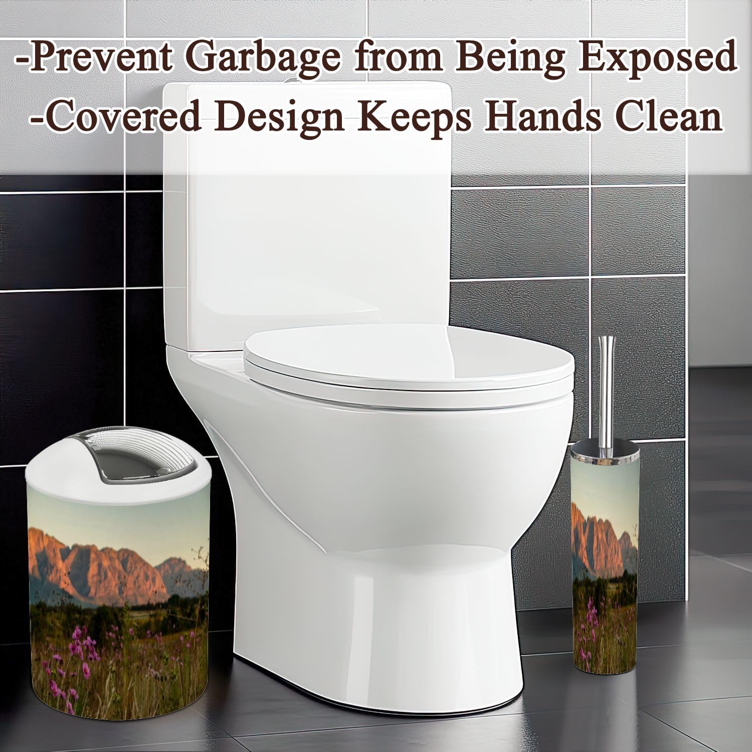 Cosmos Flowers Bathroom Accessories Set 6 Piece