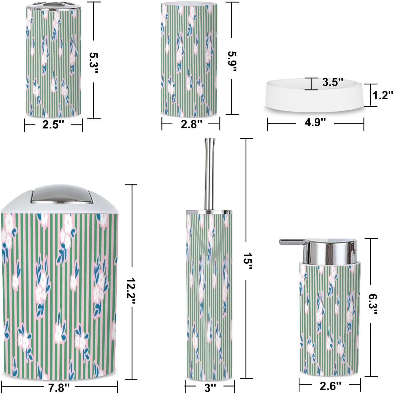 6 Piece Trendy Bathroom Accessories Set