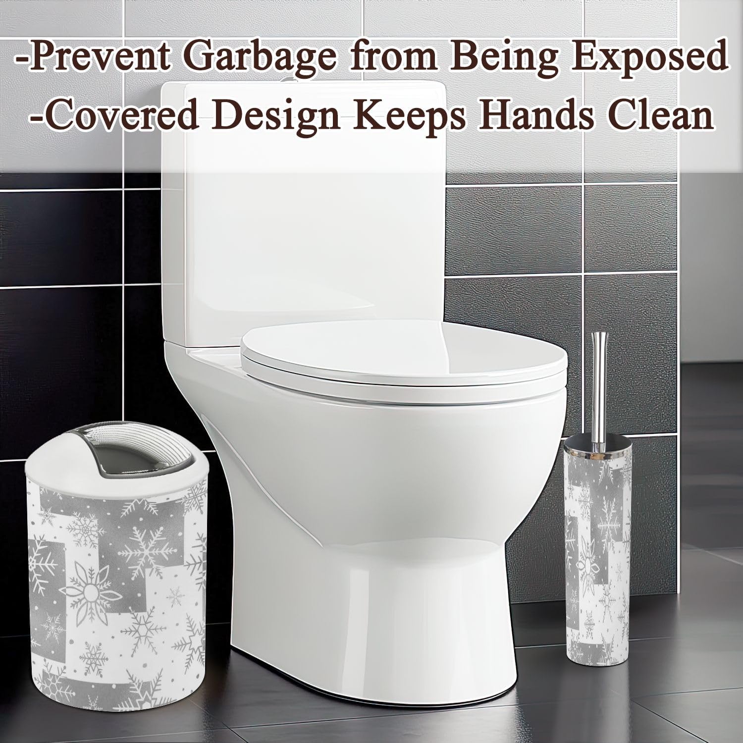 6-Piece Bathroom Accessories Set with Snowflake Pattern